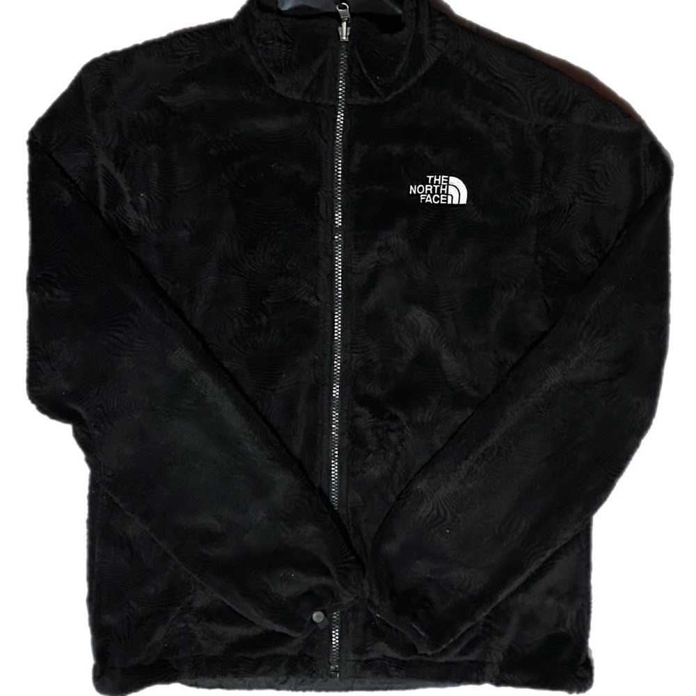 The North Face Textured Swirl Black Plush fleece Jacket size M